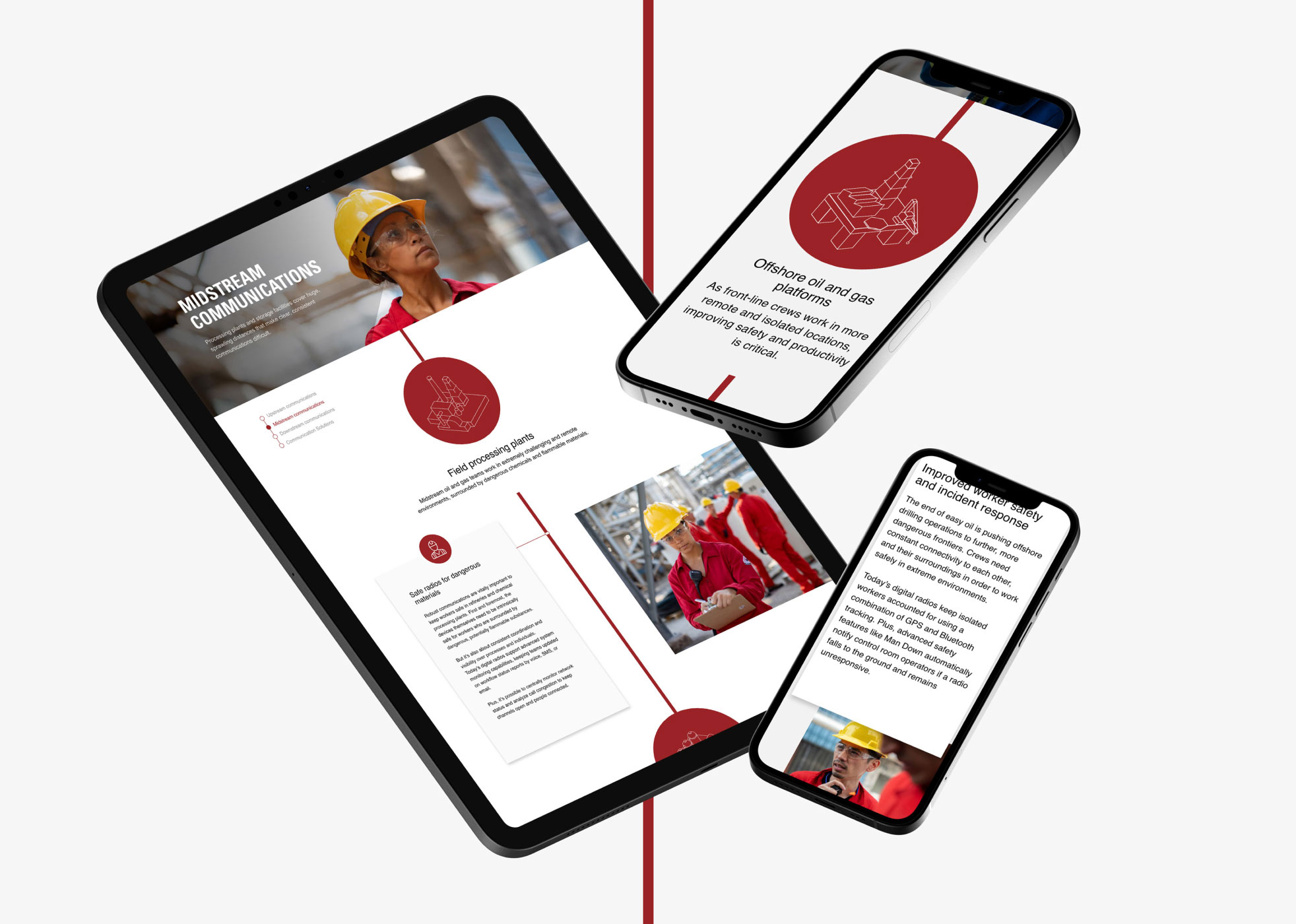 Ipad and mobile view of Motorola Solutions Long Page