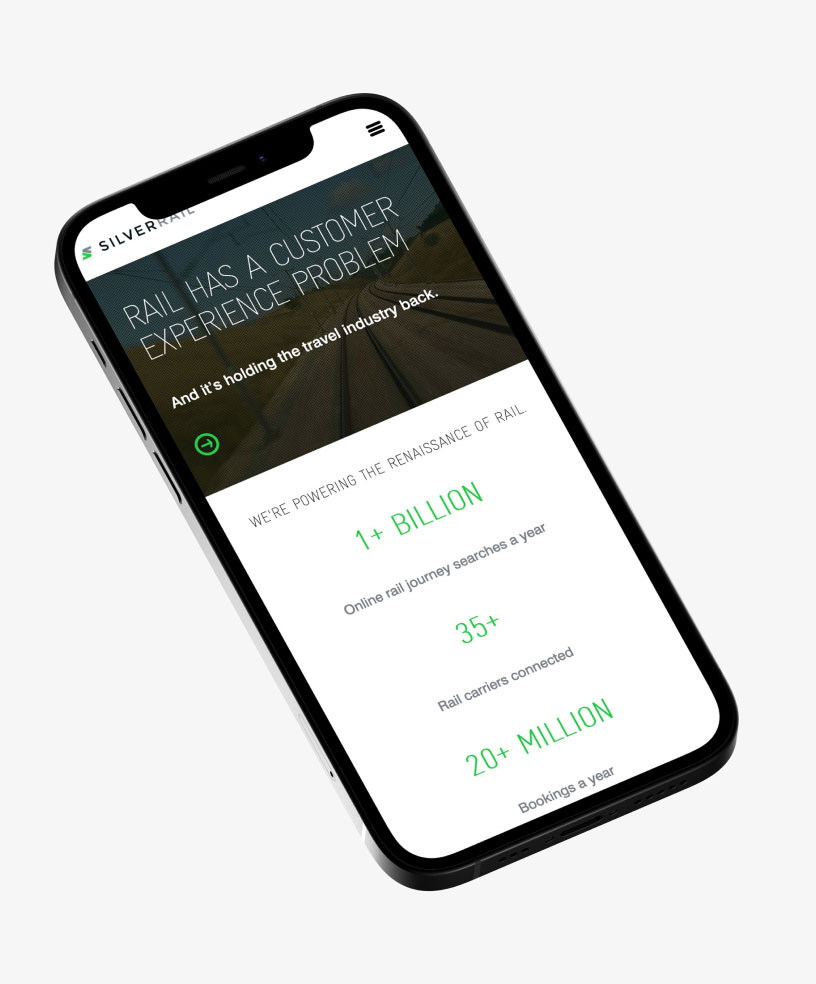 Phone view of the homepage