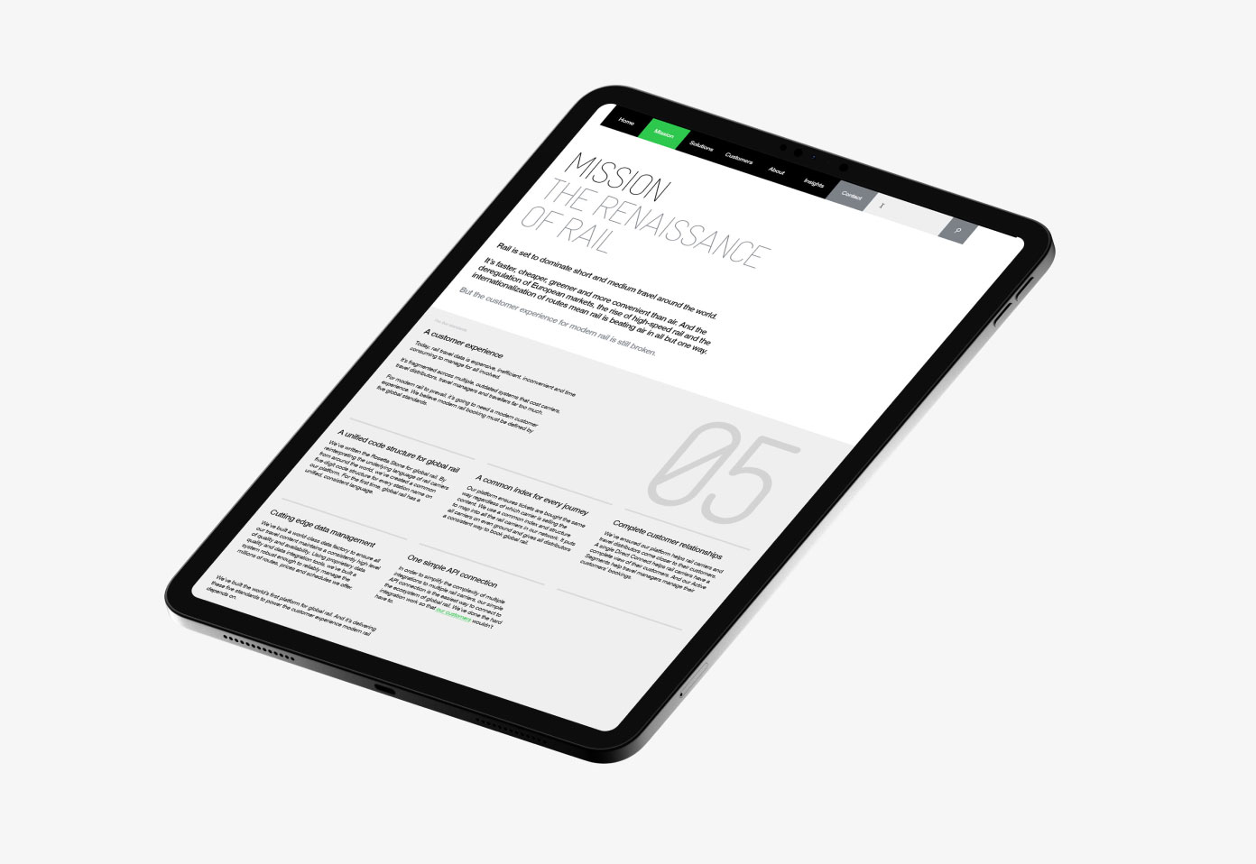 Mission statement on ipad