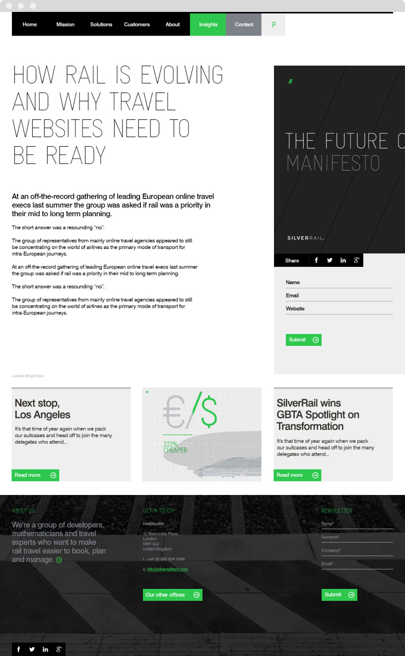 Blog home of SilverRail Website